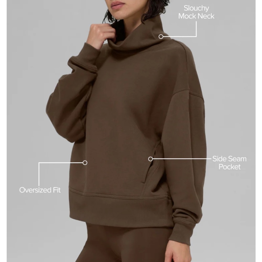 Alo Hazy Mock Neck Sweater - Espresso
